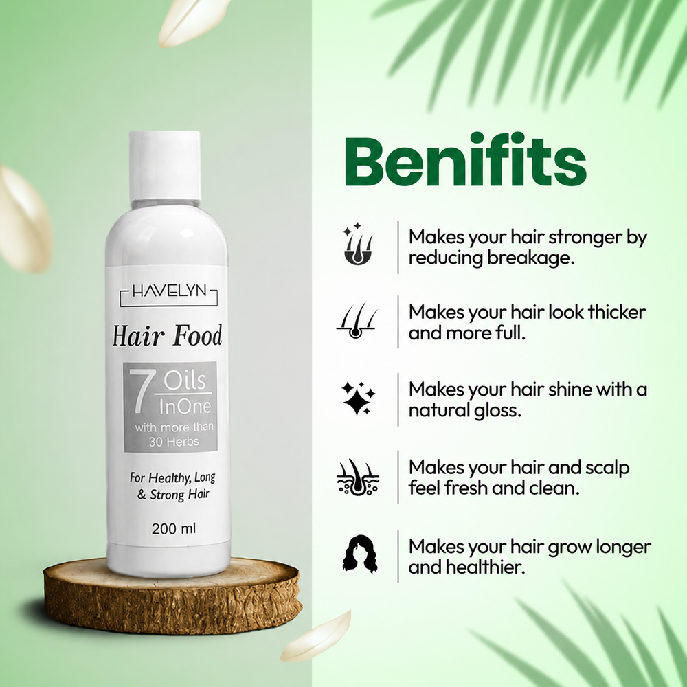 Havelyn Hair Food Oil – 7 Oil & Ayurvedic Herb Hair Treatment