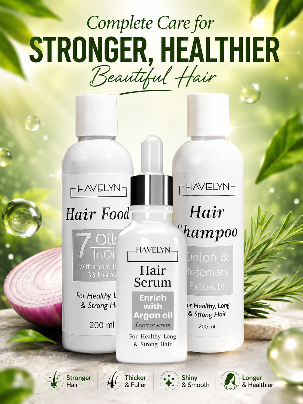 Havelyn Hair Care Kit – 3-in-1 Hair Oil, Serum & Shampoo
