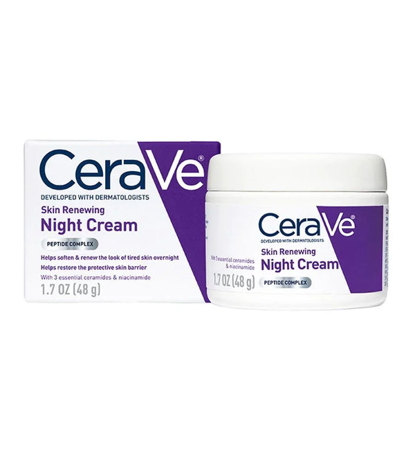 CeraVe Skin Renewing Night Cream with peptide and ceramide moisturizer