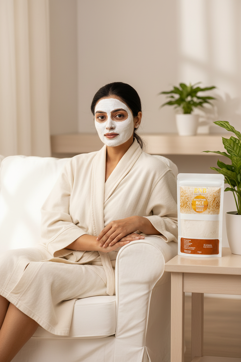 BNB Rice Powder Mask – In-Use Shot
