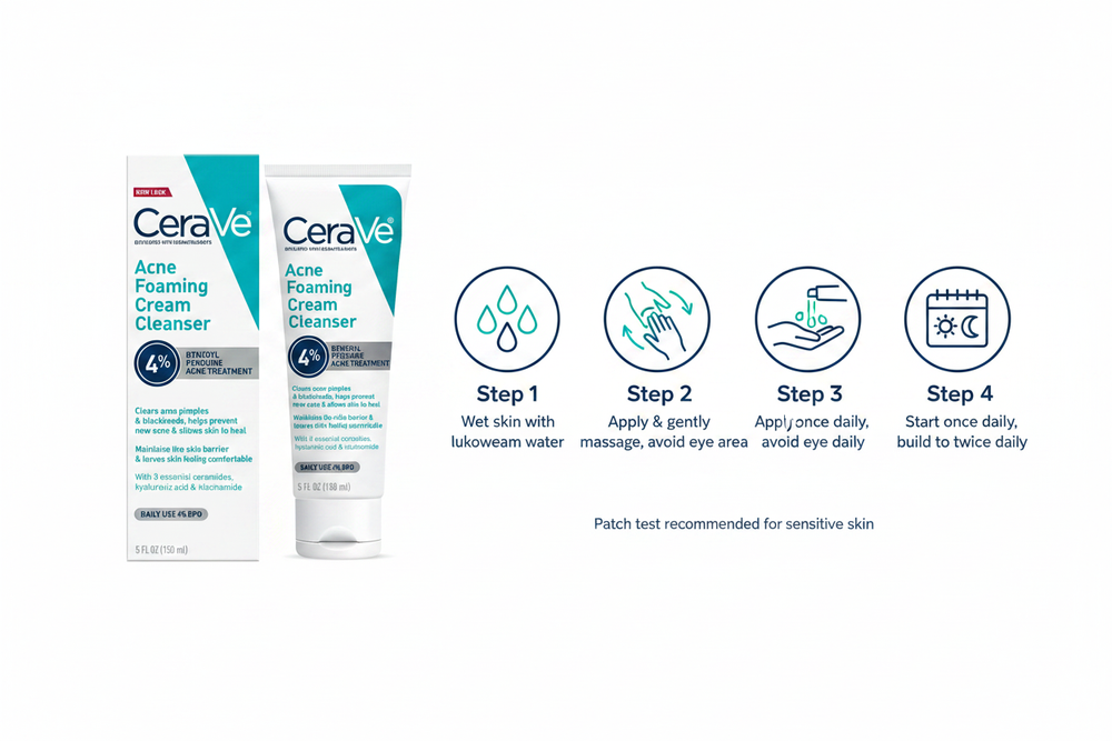 CeraVe How To Use Step Graphic