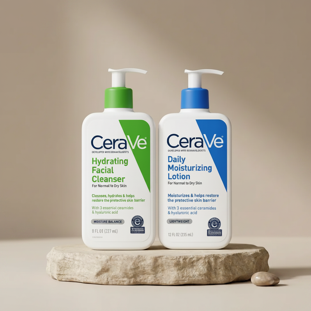 CeraVe Hydrating Facial Cleanser & Daily Moisturizing Lotion