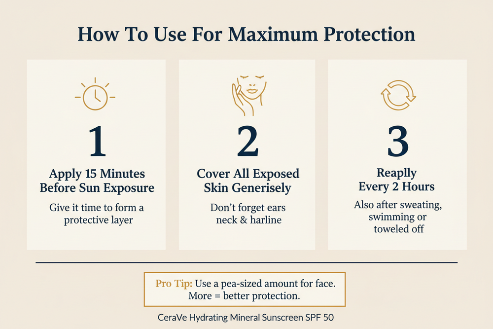 CeraVe Mineral Sunscreen — Usage & Reapplication Guide