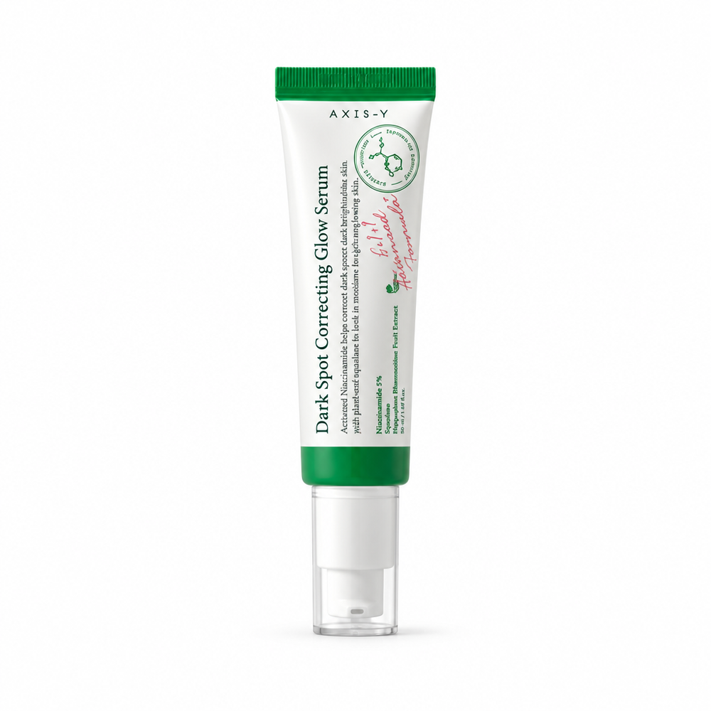 Clean studio product photo of the green-and-white skincare tube upright on a white background