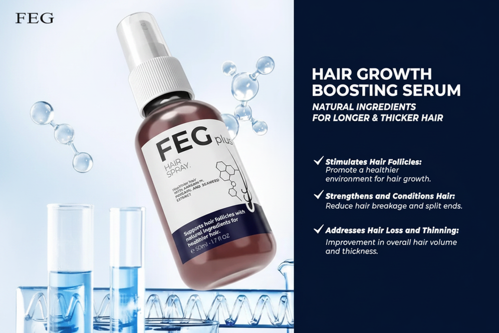 FEG Plus Hair Growth Boosting Serum Infographic
