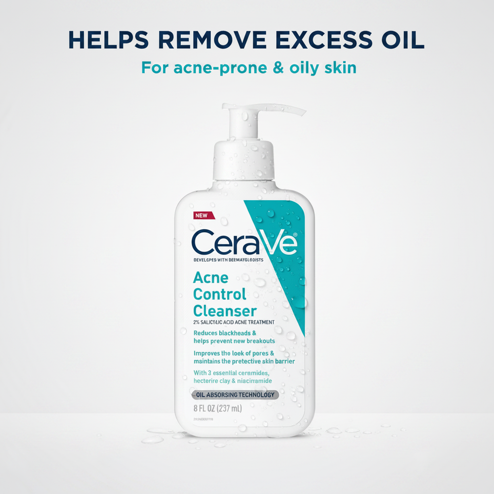 Helps Remove Excess Oil – CeraVe Acne Control Cleanser