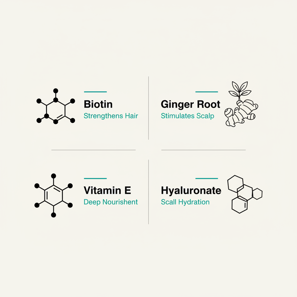 Ingredient Callout Graphic — Biotin Hair Serum