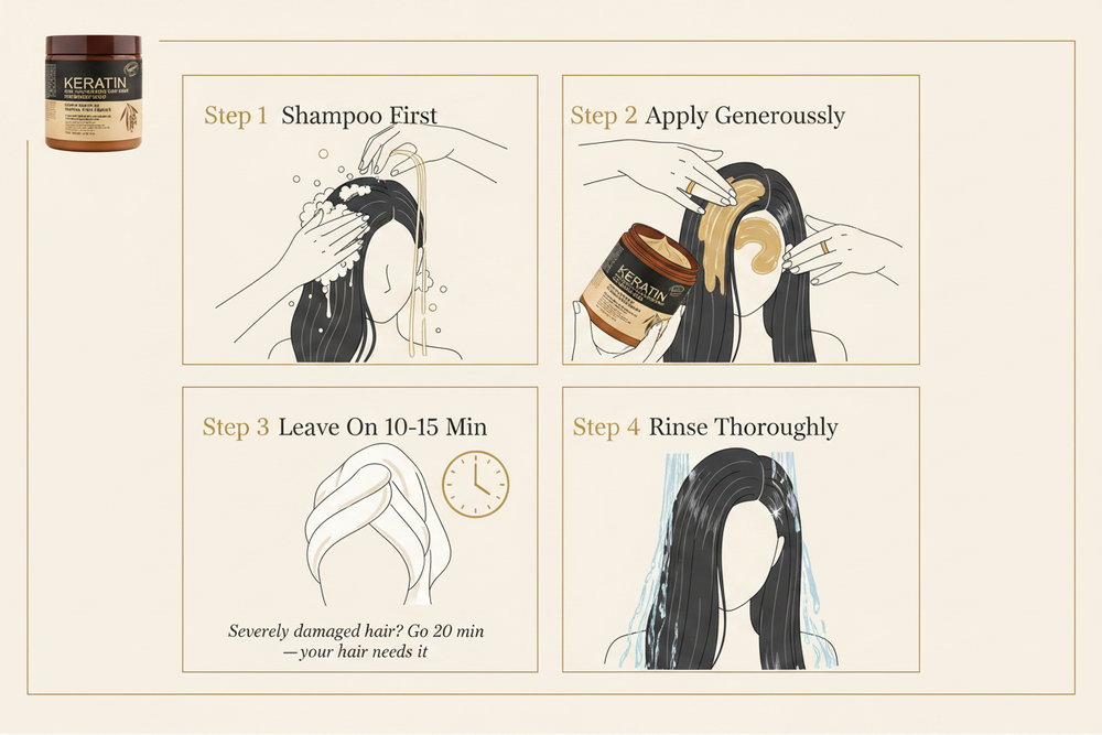 Keratin Hair Mask Application Instructions