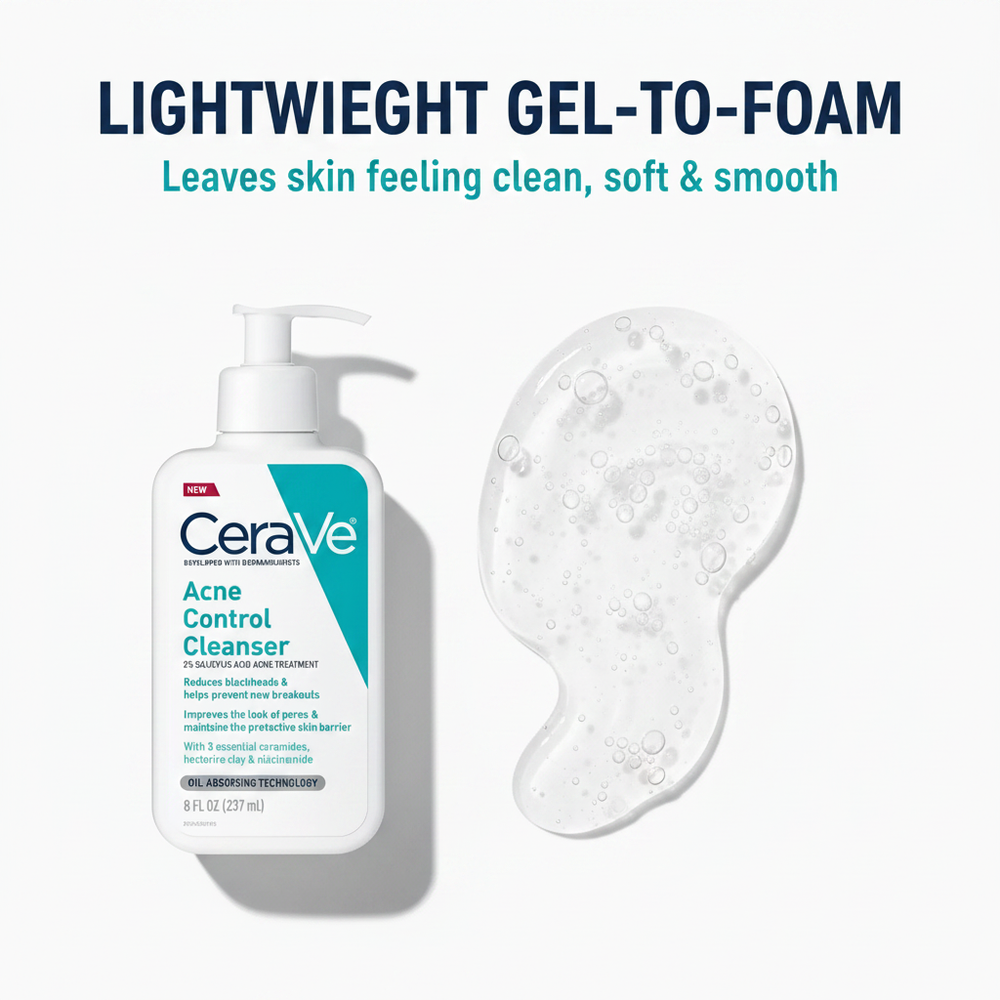 Lightweight Gel-to-Foam – CeraVe Acne Control Cleanser