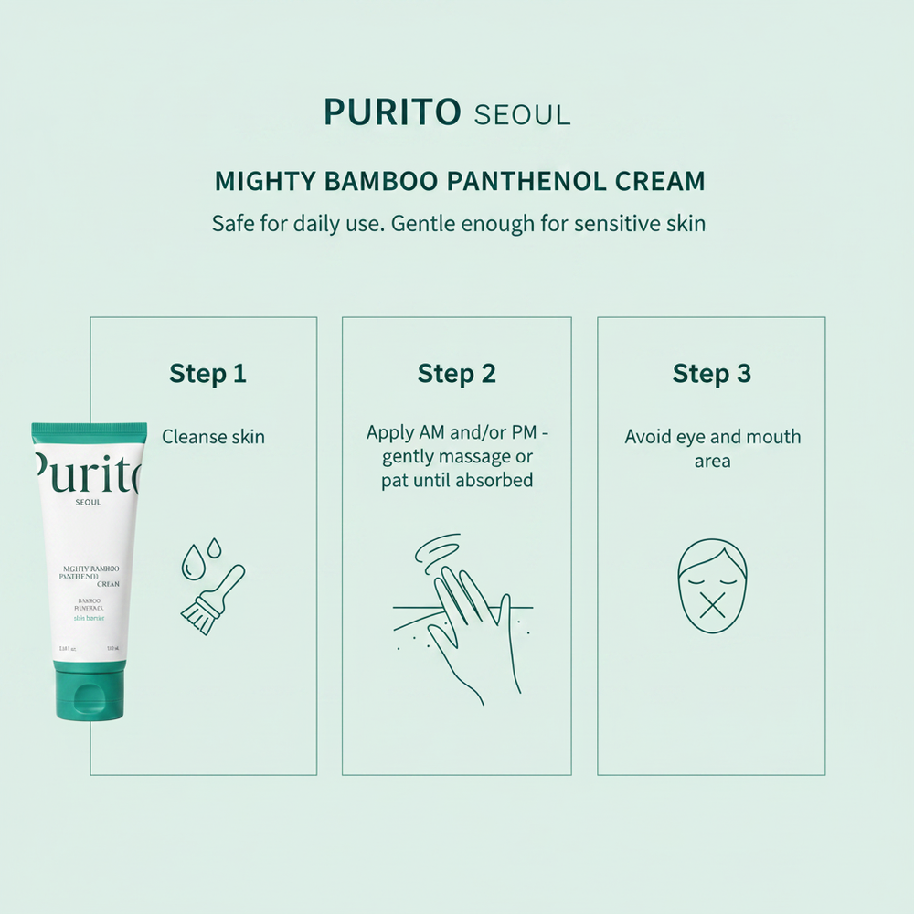 Purito Seoul Mighty Bamboo Panthenol Cream Usage Guide