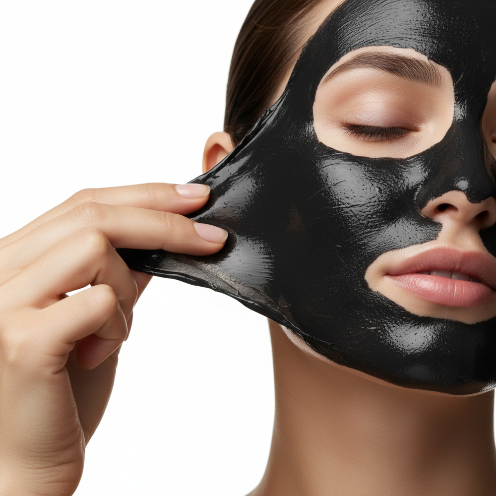 Wokali Black Mask – Peel-Off Action Shot
